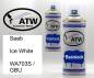 Preview: Saab, Ice White, WA703S / GBU: 400ml Sprühdose + 400ml Klarlack - Set, von ATW Autoteile West.